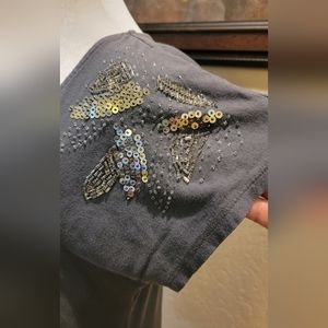 % APT. 9 Embellished Cap Sleeve Top - Size M